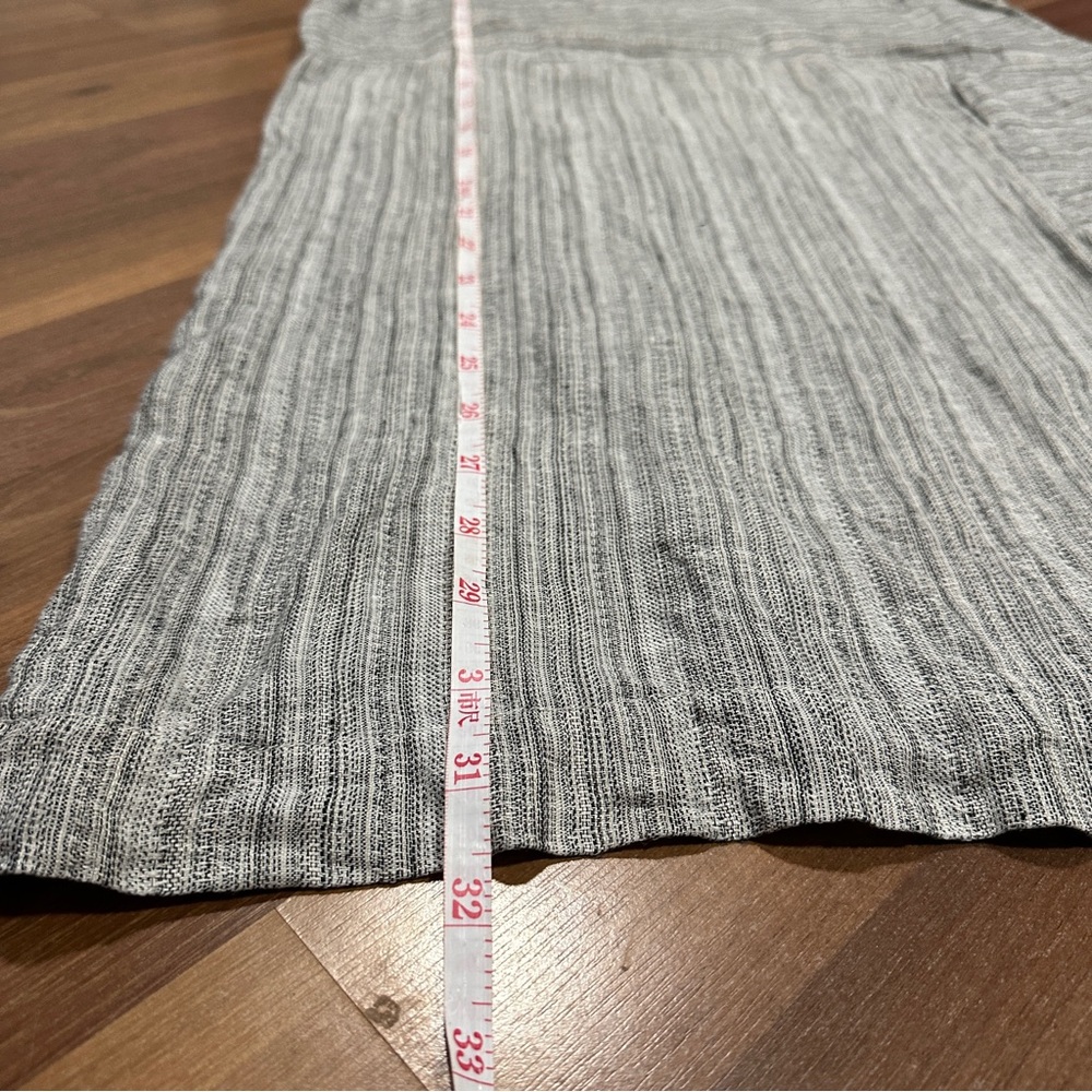 Pure Jill 100% Linen Faux Wrap Shift Dress Gray Lagenlook Sleeveless Size XL - Picture 11 of 13